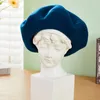 Berets Frauen Baskenmütze handgemachte Wollfilz Kunst Maler Hüte Mädchen Geschenk Herbst Winter Vintage Frau warme Street Fashion