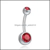 Navel Bell Button Rings Bell Drop Delivery Stainless Steel 14G Belly Piercing Nombril Screw Navel Button Rings Tragus Dhseller2010 Dhk9D