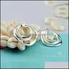 Dange kroonluchter 925 Sterling Sier Three Circle Drop Dangle Earring For Women Lady Wedding Engagement Party Fashion J Dhseller2010 Dhyvg