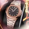 고급 스퀘어 간단한 다이얼 쿼츠 시계 40mm 남자 고급 스테인리스 스틸 탑 모델 패션 골드 팔찌 시계