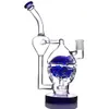 Recycler Water Bong Pipes Blue Glass Shisha Bubbler Fabbler Eiöl Dab Rig Exosphäre Rauchzubehör Percolator Shisha Rohr mit 14 mm Gelenk