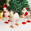 Decorações de Natal Doll de elks de rena de Natal com luzes de Natal LED LUZES DE CRISTRA Decoração dos ornamentos da estatueta Navidad Elk para Kid Xmas Toy Gift 220916