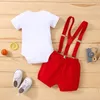 Kledingsets 1 jaar Baby Boy Birthday Romper Set Kleding Kindermeisje Cartoon Dot Afdrukken Suspender Shorts Party Outfits Peuterkostuum 12m 220916