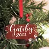 Christmas Decorations 20 PCS Dog Bone Cat Acrylic OrnamentCat Clear Ornaments DIY Blank Pet Bauble Tree Decoration 220916