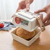 Dinnerware Sets Portable Burger Storage Box Hamburger Sandwich Fruit Lunch Travel Kitchen Microwave Refrigerator Keep Fresh Seal Case