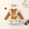 Kledingsets meisjes bloemenjurken mode zoete kinderen bloemen kostuums kinderen kinderen lange mouw Vestidos peuter babykleding 220916