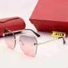 Sunglasses Designer Diamond Metal Eye Rimless Cut Mens Shades Ladies Luxury Vintage 7234 Outlet