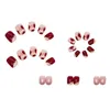 Unghie finte 24PCS Red Graffiti Nail Patch Jelly Gel Tipo rimovibile Paragrafo corto Moda SAL99