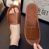 Moda Solid Color Ladies Leather Slippers Summer Summer Feminino FGDS FGDS