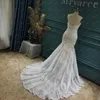 Hochzeitskleid Mryarce Bohemain Spitze Meerjungfrau trägerlose Asche Brautkleider mit abnehmbaren Armbändern