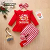 衣類セットクリスマスの女の女の子の服セット私の1年目の子供のための衣装服祭り幼児の赤ちゃんクリスマスエルク衣装220916