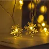 Strings USB Battery Powered Christmas Tree Snow Flakes Led String Fairy Lights Xmas Party Home Wedding Garden Garland Holiday Decoration