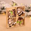 Juldekorationer 12st Navidad 2022 Tree Year Craft Wood Ornaments for Home Xmas Noel Gift