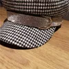 Bérets pied-de-poule laine béret chapeaux élégant Femme hiver octogone angleterre Bling automne Peaky Blinde filles Sboy chapeau