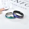 Cluster Rings Factory Direct Sales Fashion Par Style Titanium Steel Color Changing Heart Emotional Men and Women Par