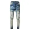 Jeans maschile maschile jeans strappato jeans skinny slim fit motociclettiera in jeans per uomo pantaloni hip hop alla moda cool streetwear top qualit￠