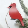 Weihnachtsdekorationen, Heimdekoration, roter Vogel aus Holz, Ornament für Wanddekoration, Türaufhängung, lustige Ergänzung für das Kinderzimmer