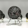 Dekorativa figurer 5-5,5 cm Natural Firestone Yooperlite Quartz Mineral Crystal Ball Moonscape Planet Sculpture Carving Sphere Geological