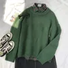 Women s Sweaters Mooirue Dark Green Round Neck Pullover Sweater Long Sleeve Warm Autumn Pullovers Jumper 220916