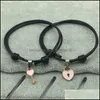 Bedelarmbanden 2 stks/paar paar Bracelet Alloy Key Love Heart Lock Charmed Handmade sieraden touwgeschenken voor geliefden 1041 T2 Dhseller2010 Dhomf