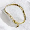 Pulseiras de charme pulseira de ouro torção de aço inoxidável Cadeia cubana para mulheres presentes de jóias gotas de atacado