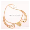 Belly Chains Body Chain Jewelry Fashion Women Vintage Summer Gold/Sier Plated Paljetter Tassel Mtilayer Chains Belly Whole DHSeller2010 DHQ97