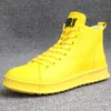 Chaussure Homme Luxe Marque Patent Leather Bright Leather Board Shoes High Top Casual Boots Nieuwe fluorescerend groen goud en zilveren witte sneakers A20