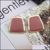 Stud Enamel Korean Stud Earrings For Women Fashion Jewlery Simple Earring 2896 Q2 Drop Delivery 2021 Jewelry Dhseller2010 Dhge6