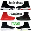 Socks Buty Buty Platform Treners Mass Men Men Casual Sneaker Triple Black Red Red Green Mens US 6-12 B 242L