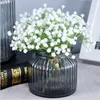 Fiori decorativi 7,9 pollici Gypsophila bianca Respiro del bambino Fiore artificiale Matrimonio Bouquet da sposa Disposizione per feste a casa finte fai-da-te