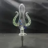 F￤rgglad nektarsamlare Glass Hosahs Bubbler vattenr￶r med titanspetsspik och Keck Clip
