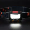 Headlamps SANYI USB Rechargeable Induction Headlamp Light Mini COB LED Headlight Head Torch With Cable Built-in Battery