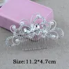 Fashion Silver Color Rhinestone Flower Leaf Peli di capelli da sposa per ragazze Ornamenti per capelli cristallini Ornelli Accessori per capelli da sposa