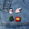 Brooches Meetvii 3pcs/set Enamel Pins Santa Claus Xmas Tree Brooch Kids Year Pin Christmas Gift For Women Men