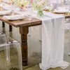 Juldekorationer Sheer Chiffon Table Runner Vintage Rustic Wedding Bridal Shower Birthday Party Table Decoration Christmas Home Decor 305x70cm 220916