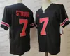 College Football Ohio State 7 Stroud Jersey 11 Smith-Njicba Justin Fields Rosso Nero Bianco Buckeyes College Men Maglie da calcio 150th Rose Patch