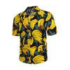 M￤ns casual skjortor sommar mode mens hawaiian kort ￤rm knapp kokosn￶t tr￤d tryck strand aloha m￤n skjorta plus storlek 25 stil 5xl