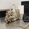 SW Snake Skin Grain Cowhide Top Handle Totes Bags Cross Body Shoulder Mini Flap Calfskin Real Leather Famous Luxury Designer France Women Lady Street Handväskor CM 2022