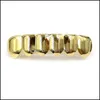 Grills dental Grillz 18K Brace de dentes de cobre ambiental de ouro 18K Bocal de Hip Hop Grillz Fang grades Up Botto DHSELLER2010 DHVBC