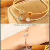 Bangle Love Heart Cuff Bracelet Jewelry Rhinestone Crystal Loy Bated Gold e Sier Feminino Bracelets Moda ou DHSELLELLY2010 DHDWC