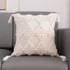 枕コットンジャッククアードリネンカバー刺繍スローアウトドアピローケースリビングルームの装飾カバーノルディックスタイル45cm