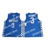 Le basket-ball universitaire porte des maillots de basket-ball universitaires cousus NCAA Kentucky Wildcats 5 Malik Monk 3 Edrice Ado 1 entraîneur John Calipari 0 DeAaron Fox University Jersey