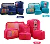 Sacs polochons 7 pièces/ensemble marque voyage pochette en maille sac étanche de stockage dans des organisateurs de bagages portables Cubes d'emballage de voyage