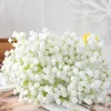 装飾的な花7.9インチ白いジプソフィラベイビーの息を吹く人工花結婚式の花嫁ブーケディーフェイクホームパーティーアレンジ