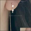 Dangle Chandelier Sier 14K Gold Inlaid Crystal French Diamond Tassel Ear Line Women Retro Classic Party Jewelry Access Dhseller2010 Dhzrb