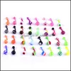 Navel Bell Button Rings Acrylic Navel Ring Colorf Mixed Loading Piercing Umbilical Nail Body Jewelry Women Lady Rainbo Dhseller2010 Dhc9T