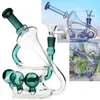 Toro Glass Perc Honeycomb Glass Bong Hookahs Blue Bubbler Water Pipes Huvudsakliga oljeriggar med 14 mm skålbongar Dab Rig Percolator Oil Burner