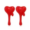 Dégoulinant de sang coeur boucles d'oreilles amour boucle d'oreille gothique sang rouge Halloween bijoux fantaisie prix de gros