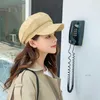 Basker och linne flickor Kl￤der Tillbeh￶r Koreansk version Autumn Winter Octagonal Hat Beret Women Sboy Caps Painter