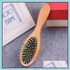 Hair Brushes Black White Detangling Mas Wooden Combs Paddle Hair Scalp Care Healthy Cushion Airbag Unisex Hairbrush Hair Homeindustry Dhyqa